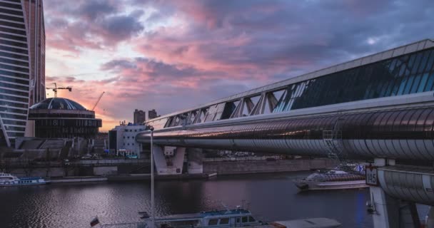 Puente de Bagración y río Moscú — Vídeos de Stock