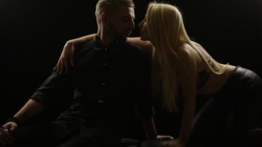 Young couple flirting