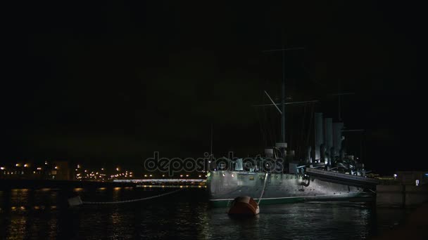 夜巡洋艦オーロラ号 — ストック動画