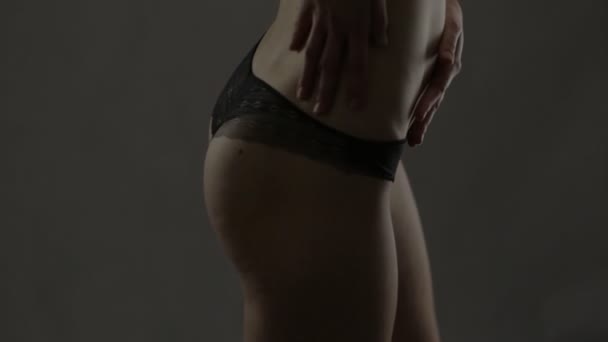 Female body in underwear — Stock Video