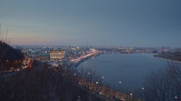 Panorama Von Kijew Ukraine Vom Höchsten Punkt Kiew Ukraine November — Stockvideo