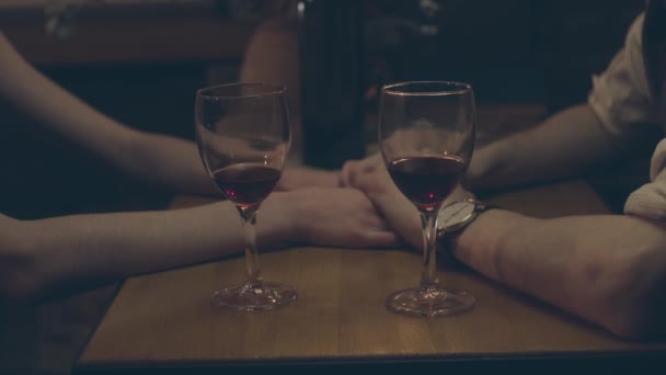 Couple at romantic dinner — 비디오