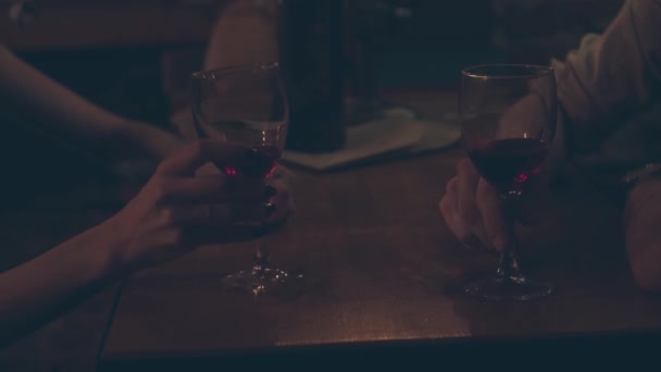 Ζευγάρι σε ρομαντικό δείπνο — Αρχείο Βίντεο