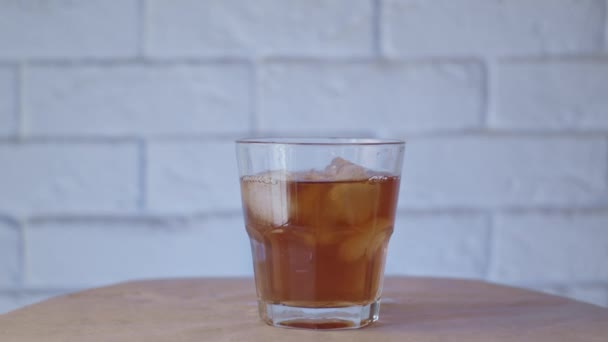 Putting Lemon Cocktail Slow Motion — Stock Video