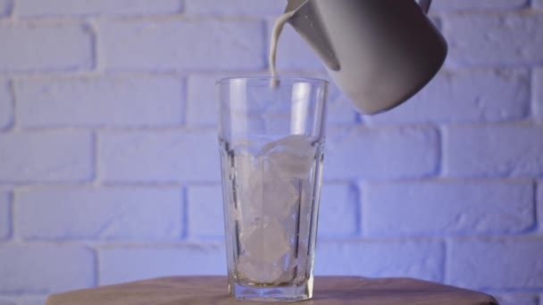 Process Cocktail Making Ice Final Image Time Lapse Slow Motion — Stock Video