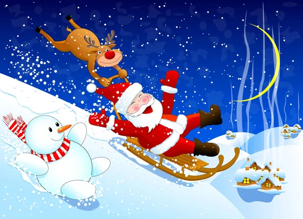 Alegre santa claus — Vector de stock