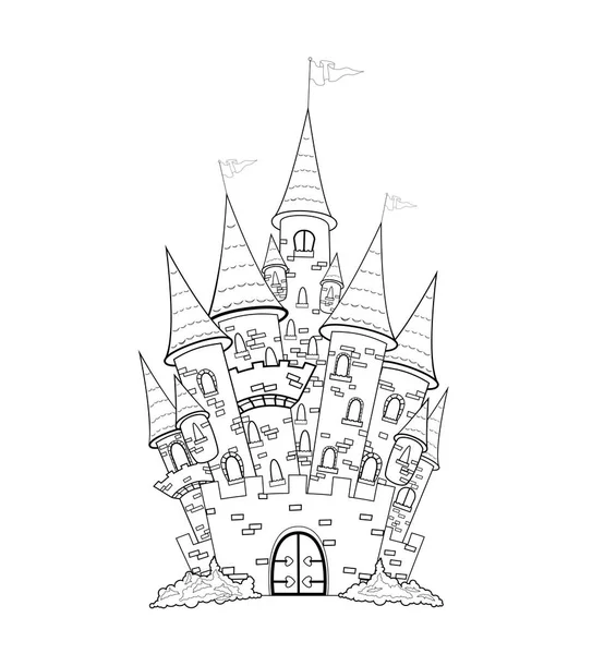 Kontur szkicu zamku — Wektor stockowy