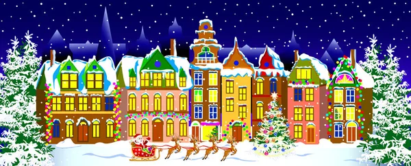 Winter night in the old  town