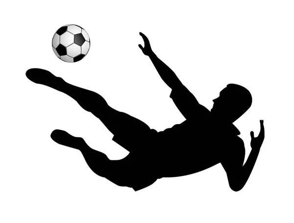 Voetbalspeler met een bal — Stockvector