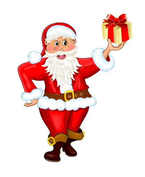 Санта-Клаус с подарком — стоковый вектор