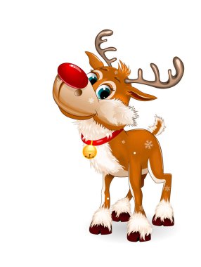 beyaz zemin üzerinde Ren geyiği