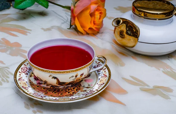 Tea from rose petals. — Stock Photo, Image