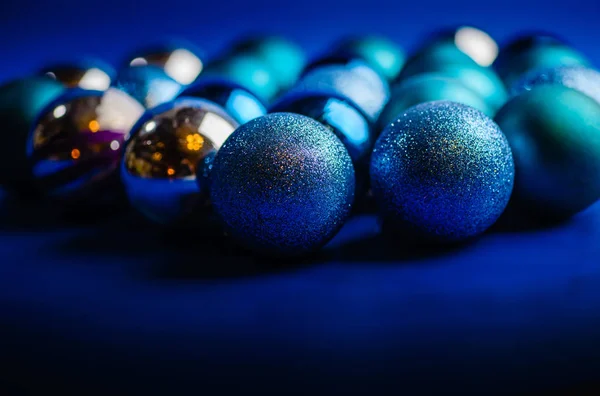 Blue balls on a blue background. — Stock Photo, Image