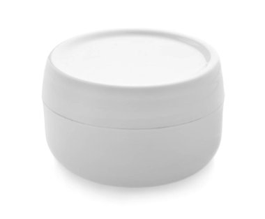 Beyaz zemin üzerine krema ile jar. Cilt bakımı kozmetik