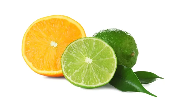 Ripe citrus fruits on white background — Stock Photo, Image