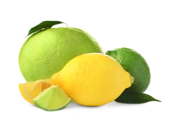 Ripe citrus fruits on white background — Stock Photo, Image