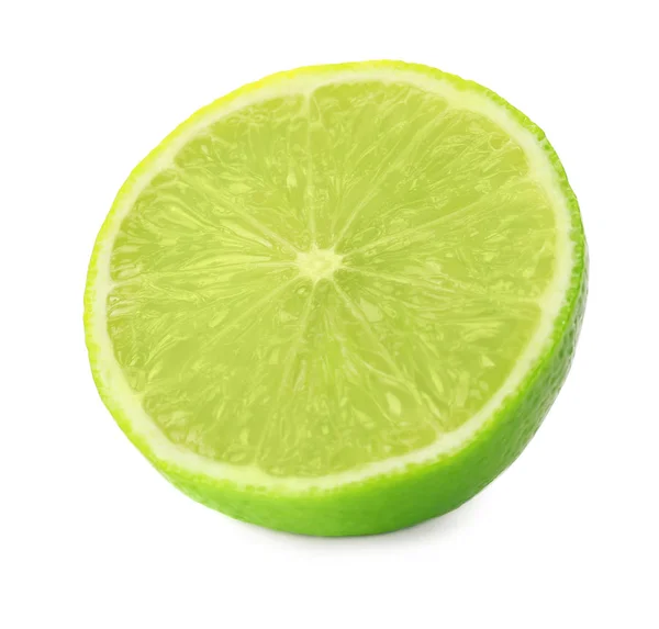 Half of ripe lime on white background — Stock Photo, Image