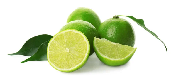 Tasty ripe lime fruit on white background — Stock Photo, Image