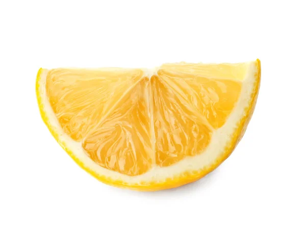 Fehér alapon finom citromos szelet — Stock Fotó