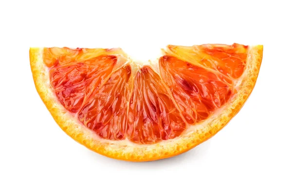 白い背景の上のおいしいシチリア オレンジのスライス — ストック写真