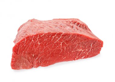 Beyaz arka plan üzerinde çiğ Dana bonfile. Taze et ürünleri