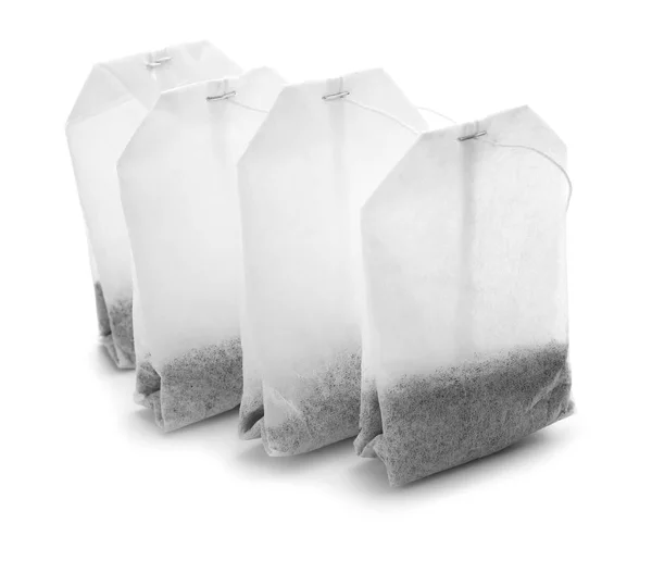 Tea bags on white background — Stock Photo, Image