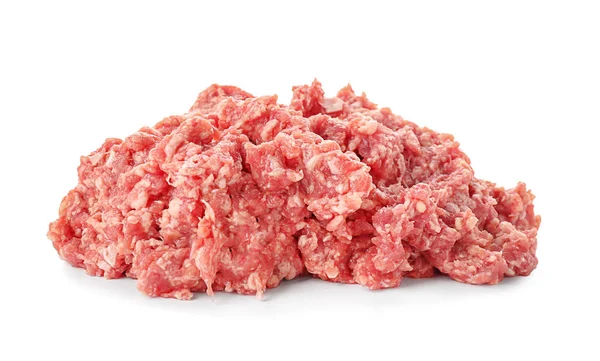 Rohes Hackfleisch auf weißem Hintergrund. frische Fleischprodukte — Stockfoto