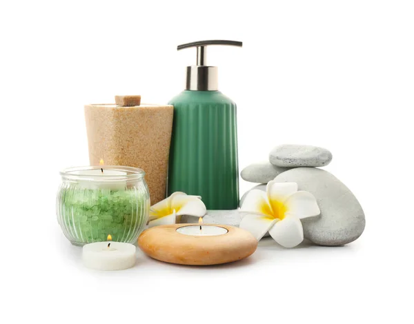 Set for spa treatment on white background — Stock Photo, Image