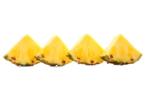 Slices of juicy pineapple on white background — Stock Photo, Image