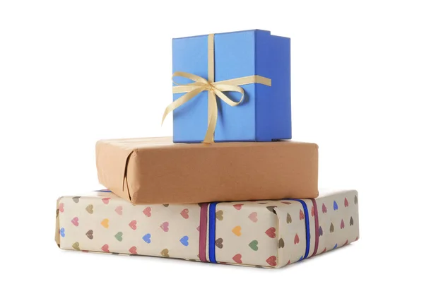 Elegantes cajas de regalo sobre fondo blanco —  Fotos de Stock