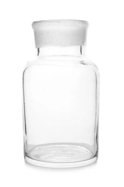 Lege glazen fles op witte achtergrond — Stockfoto