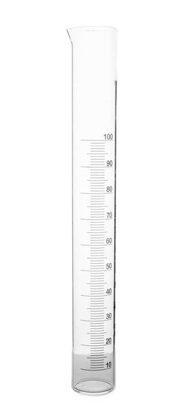 Graduated cylinder on white background