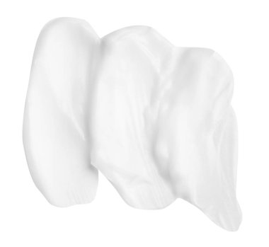 Krem beyaz arka plan üzerinde smear. Cilt bakımı kozmetik