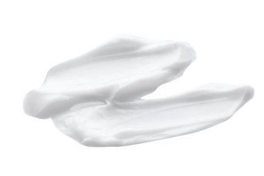 Krem beyaz arka plan üzerinde smear. Cilt bakımı kozmetik