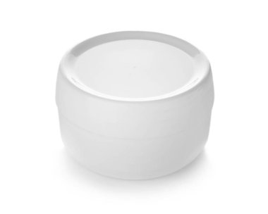 Beyaz arka plan üzerinde nemlendirici krem kavanoz