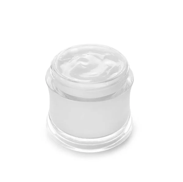 Jar of moisturizing cream on white background — Stock Photo, Image