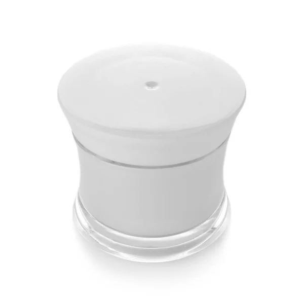 Jar of moisturizing cream on white background — Stock Photo, Image