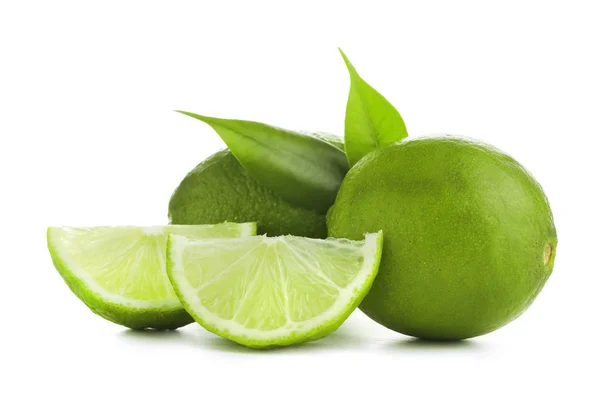 Tasty limes on white background — Stock Photo, Image