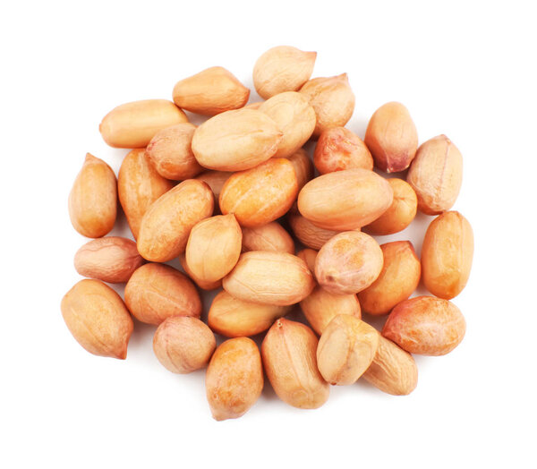 Peanuts on white background