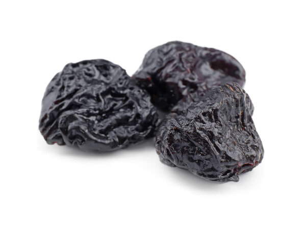 Prunes on white background