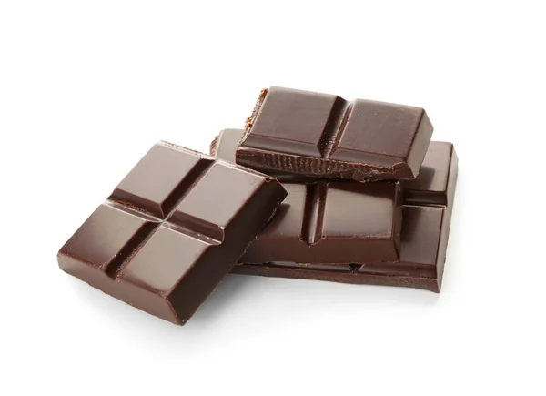 白い背景にダークチョコレートの作品 — ストック写真