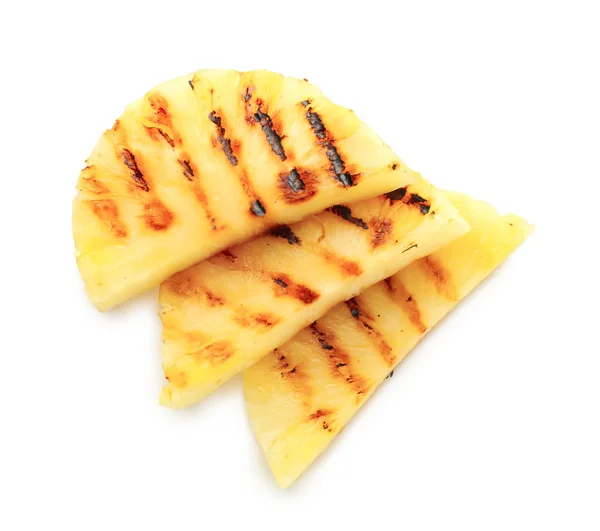 Grilled pineapple slices on white background — Stock Photo, Image