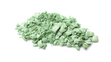 Beyaz arka plan üzerinde ezilmiş göz farı. Profesyonel kozmetik