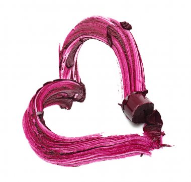 Ruj beyaz arka plan üzerinde leke. Profesyonel kozmetik