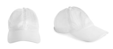 Beyaz arka plan üzerindeki kümesi. Mockup tasarım için