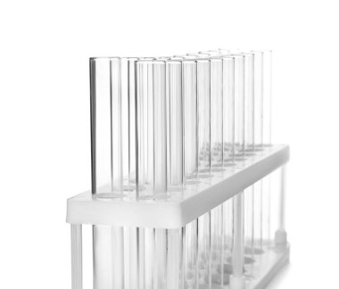 Beyaz arka plan üzerinde durmak test tüpleri