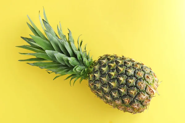 Ananas frais mûr sur fond de couleur — Photo