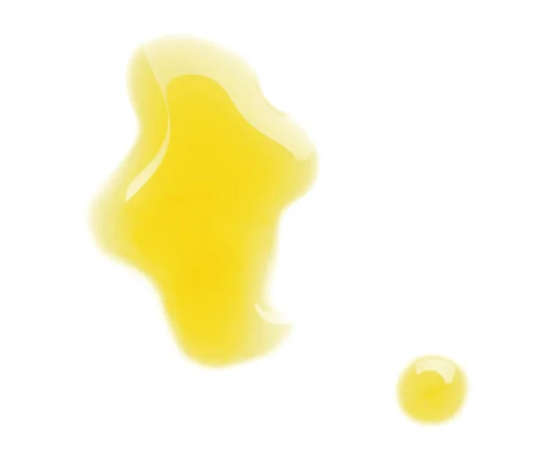 Verschüttetes frisches Olivenöl auf weißem Hintergrund — Stockfoto