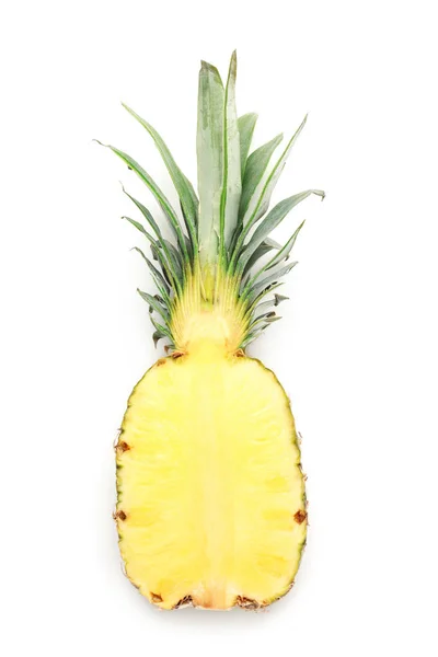 Half of fresh pineapple on white background — Stock Photo, Image