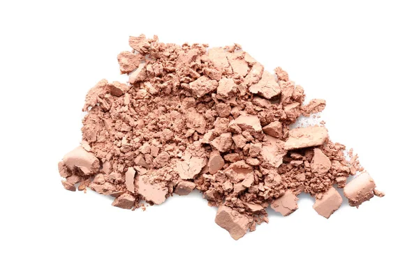 Crushed powder sample on white background. Professional cosmetics — Stock Photo, Image
